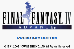 Final Fantasy IV Advance - Sound Restoration Hack Title Screen